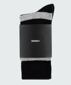 Discount Finisterre Classic Wool Striped Sock Black/Grey