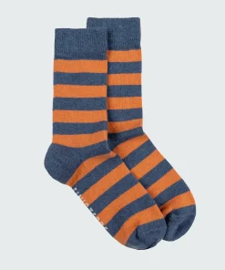 Flash Sale Finisterre Classic Wool Striped Sock RedRust/CoastalFjord