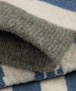 Shop Finisterre Classic Wool Striped Sock Olive/Oatmeal/CoastalFjord