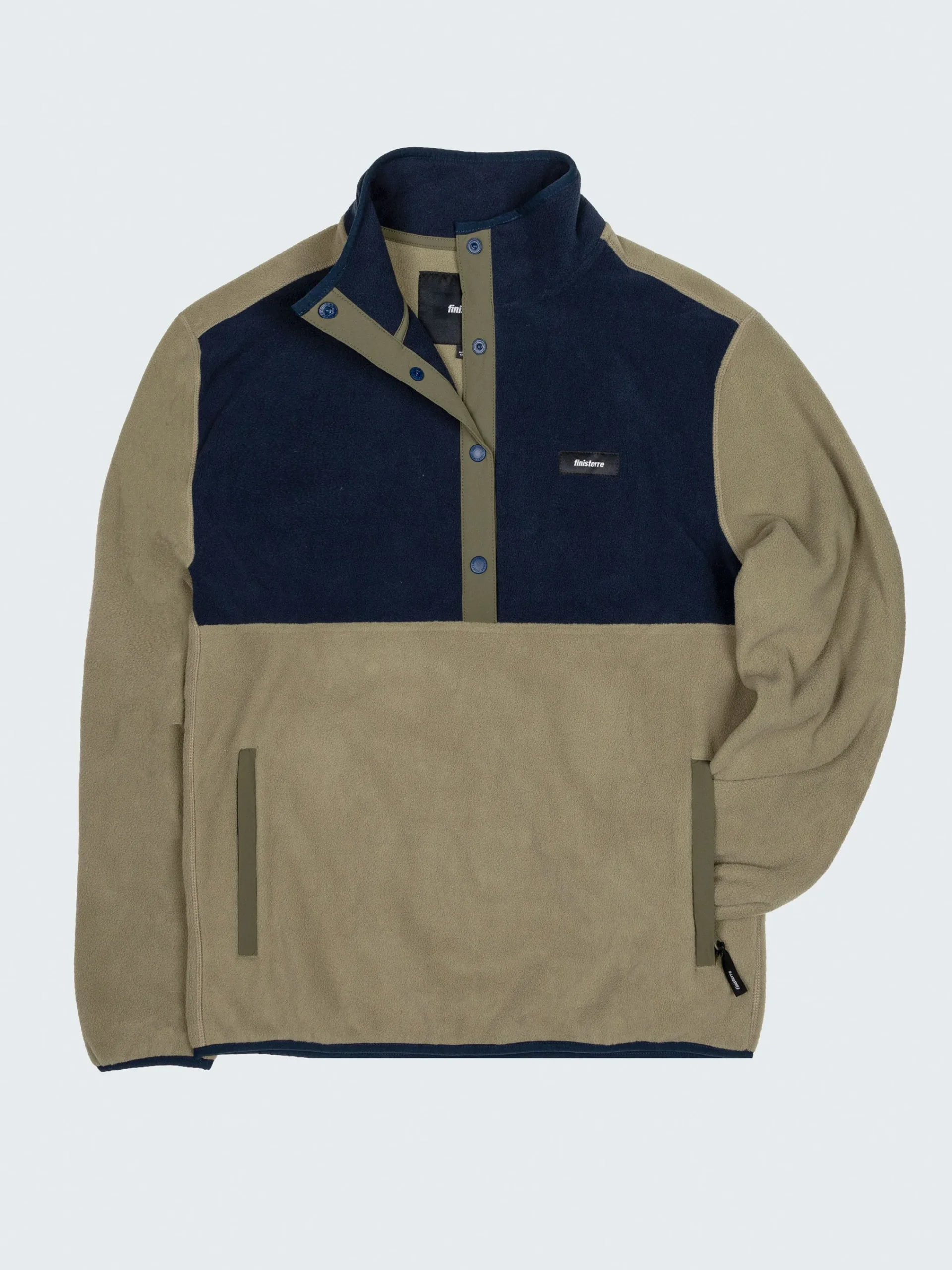 Hot Finisterre Men's Axiom 1/4 Snap Fleece WillowGreen/Navy/Olive