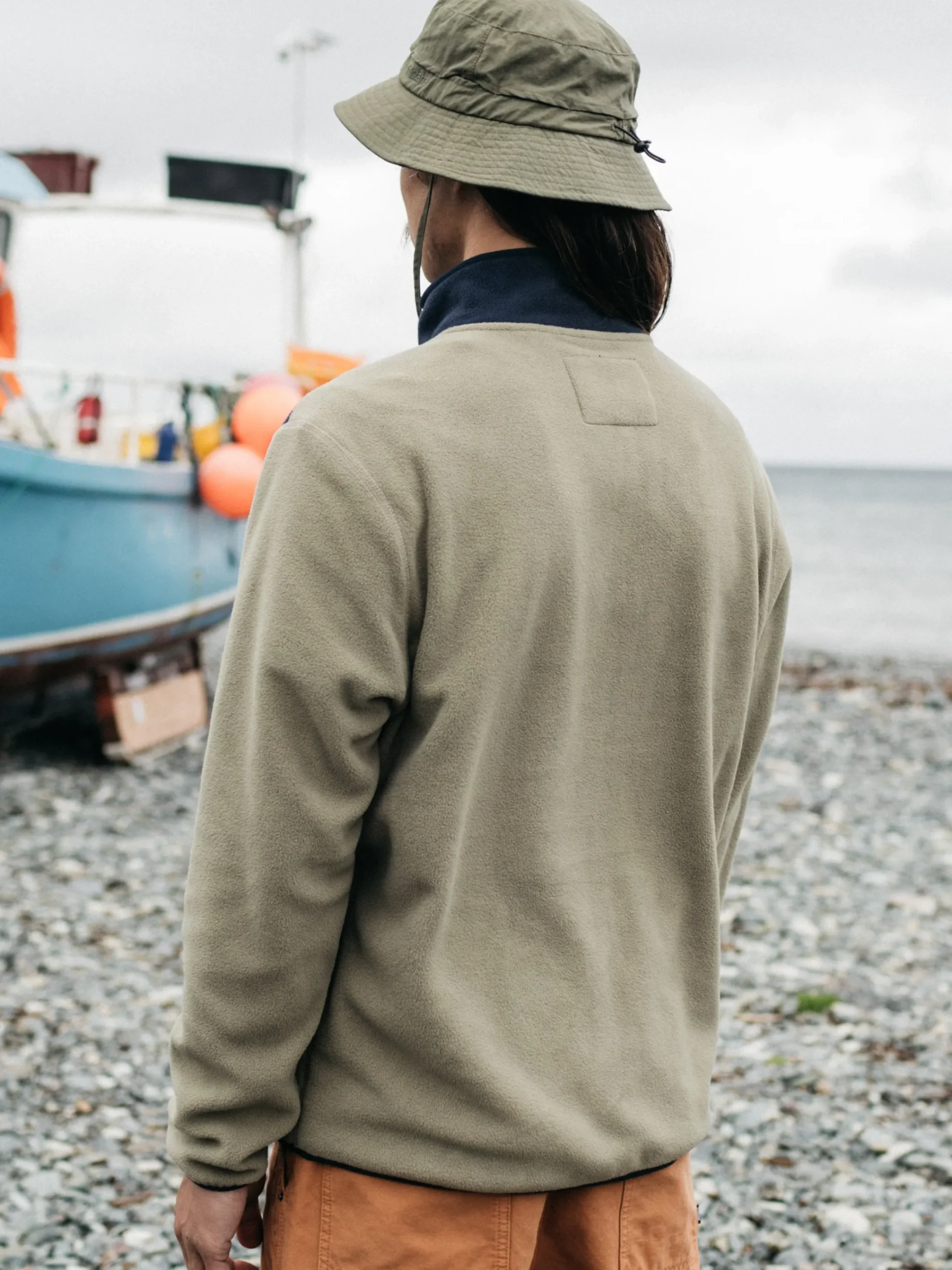 Hot Finisterre Men's Axiom 1/4 Snap Fleece WillowGreen/Navy/Olive