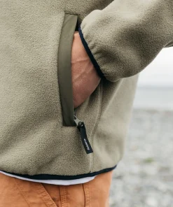 Hot Finisterre Men's Axiom 1/4 Snap Fleece WillowGreen/Navy/Olive