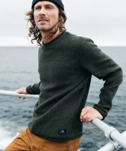 Cheap Finisterre Men's Barents Sweater Olive