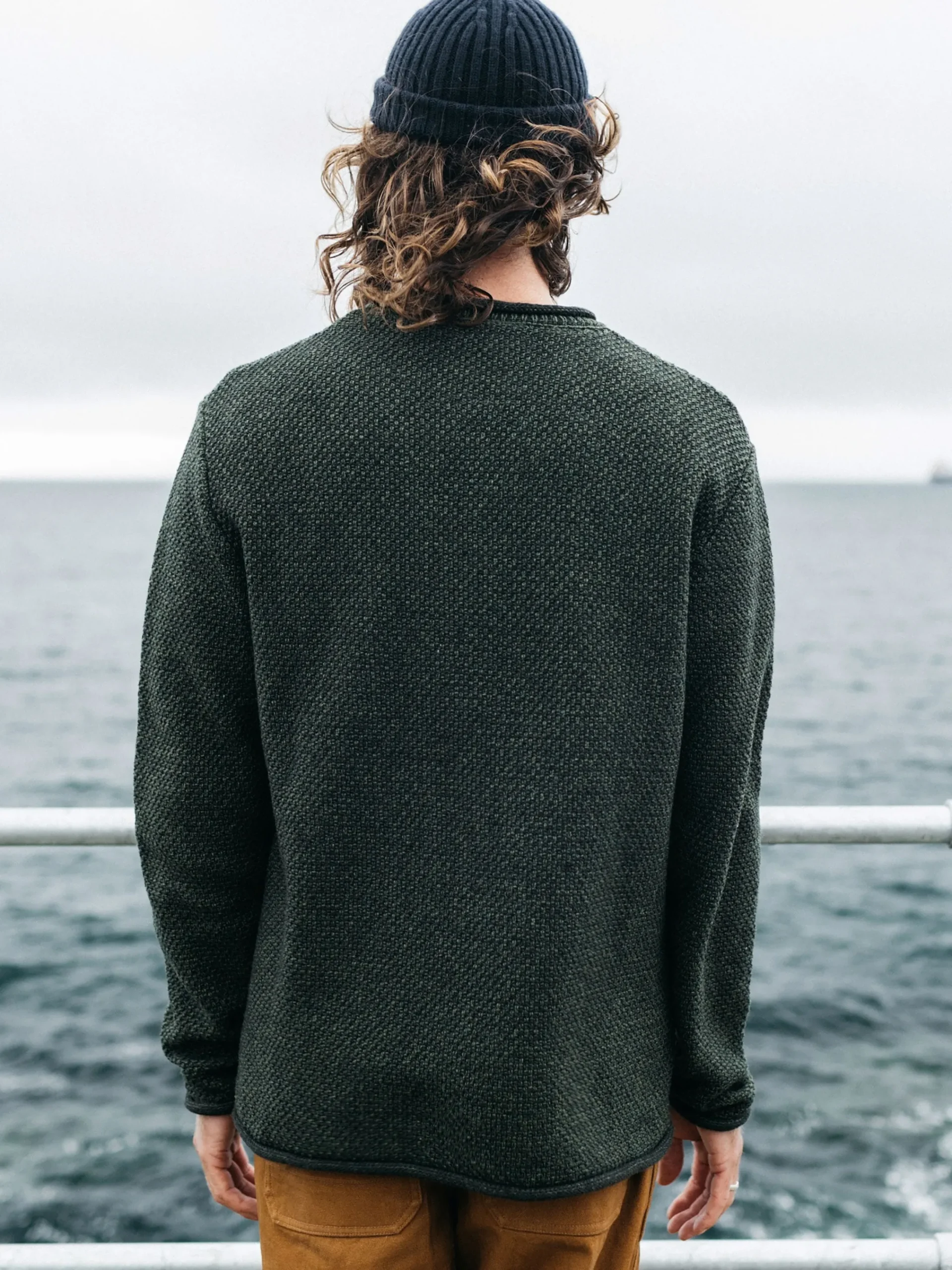 Cheap Finisterre Men's Barents Sweater Olive