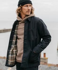 Cheap Finisterre Men's Basset Flannel Lined Jacket Black