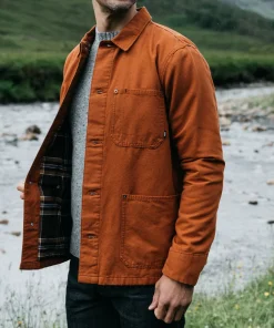 Store Finisterre Men's Basset Flannel Lined Jacket Sable