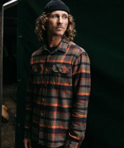 Best Sale Finisterre Men's Beardsmore Shirt DarkRosewoodCheck
