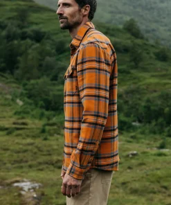 New Finisterre Men's Beardsmore Shirt HarvestGoldCheck