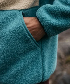 Best Finisterre Men's Bolster 1/4 Zip Fleece OceanStorm/Oatmeal