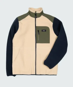 New Finisterre Men's Bolster Full Zip Fleece Oatmeal/Navy