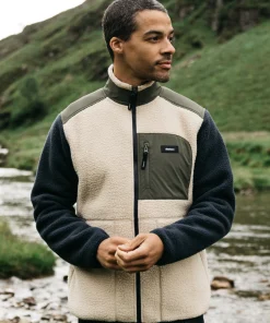 New Finisterre Men's Bolster Full Zip Fleece Oatmeal/Navy