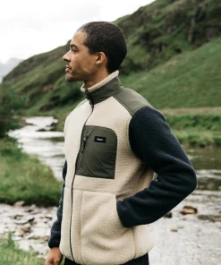 New Finisterre Men's Bolster Full Zip Fleece Oatmeal/Navy