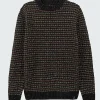 New Finisterre Men's Bowers Sweater Black/Rosewood/WillowGreen