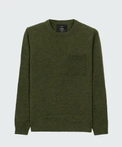 Clearance Finisterre Men's Cavan Pocket Knit Sweater Olive