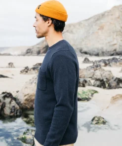 Cheap Finisterre Men's Cavan Pocket Knit Sweater Navy