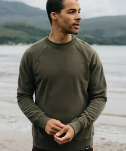 Online Finisterre Men's Coho Sweatshirt Olive
