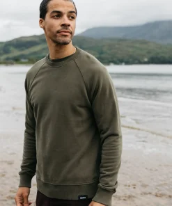 Online Finisterre Men's Coho Sweatshirt Olive