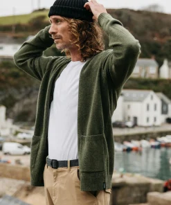 Outlet Finisterre Men's Columba Cardigan Olive