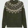 Best Sale Finisterre Men's Cormoran Fair Isle Sweater Olive