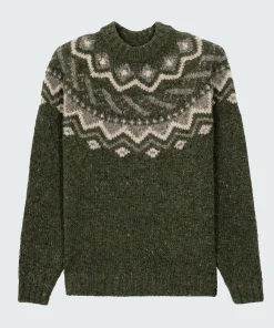 Best Sale Finisterre Men's Cormoran Fair Isle Sweater Olive