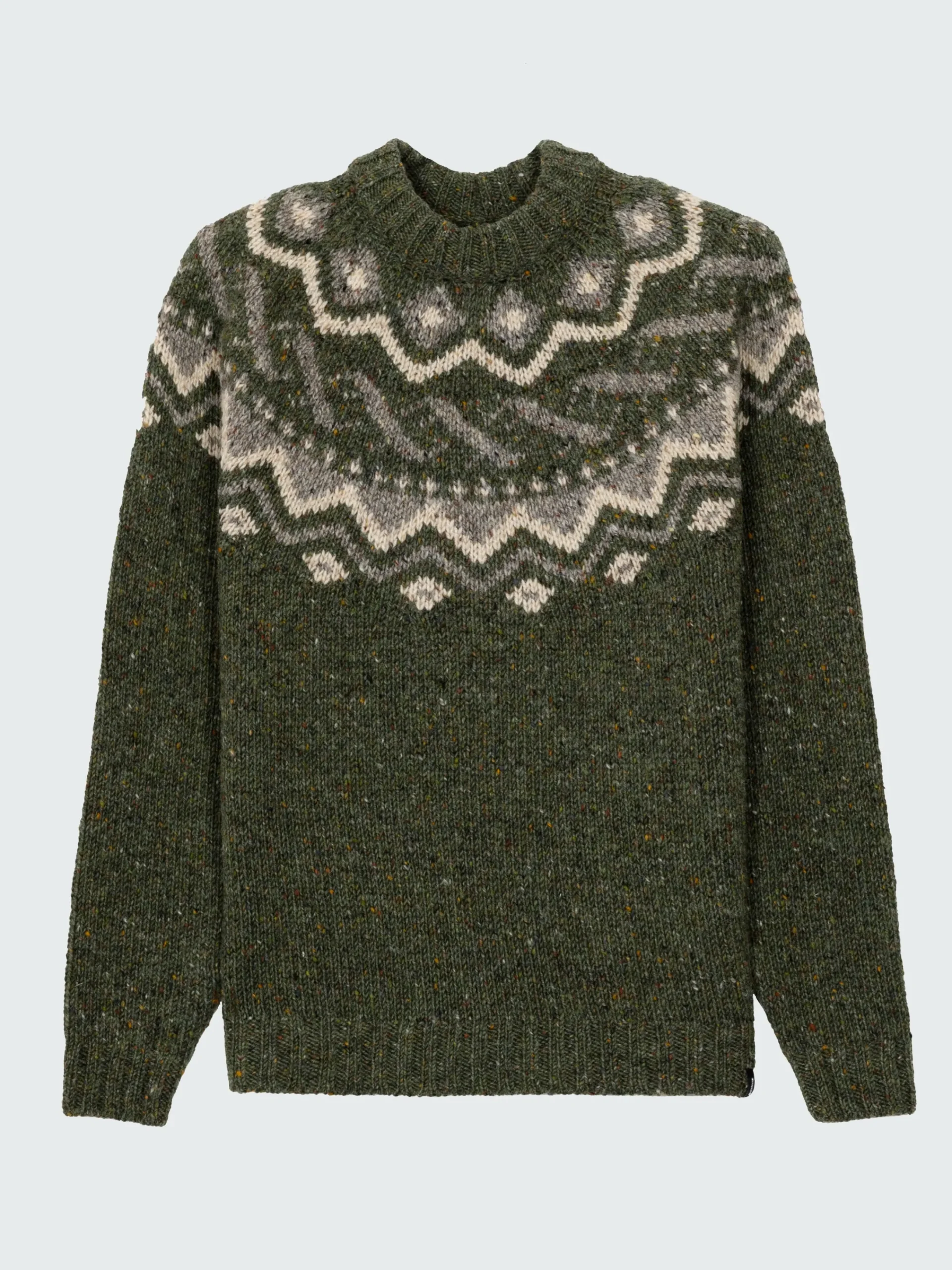 Best Sale Finisterre Men's Cormoran Fair Isle Sweater Olive