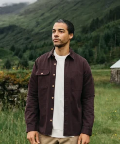 New Finisterre Men's Eddystone Shirt BlackCherry