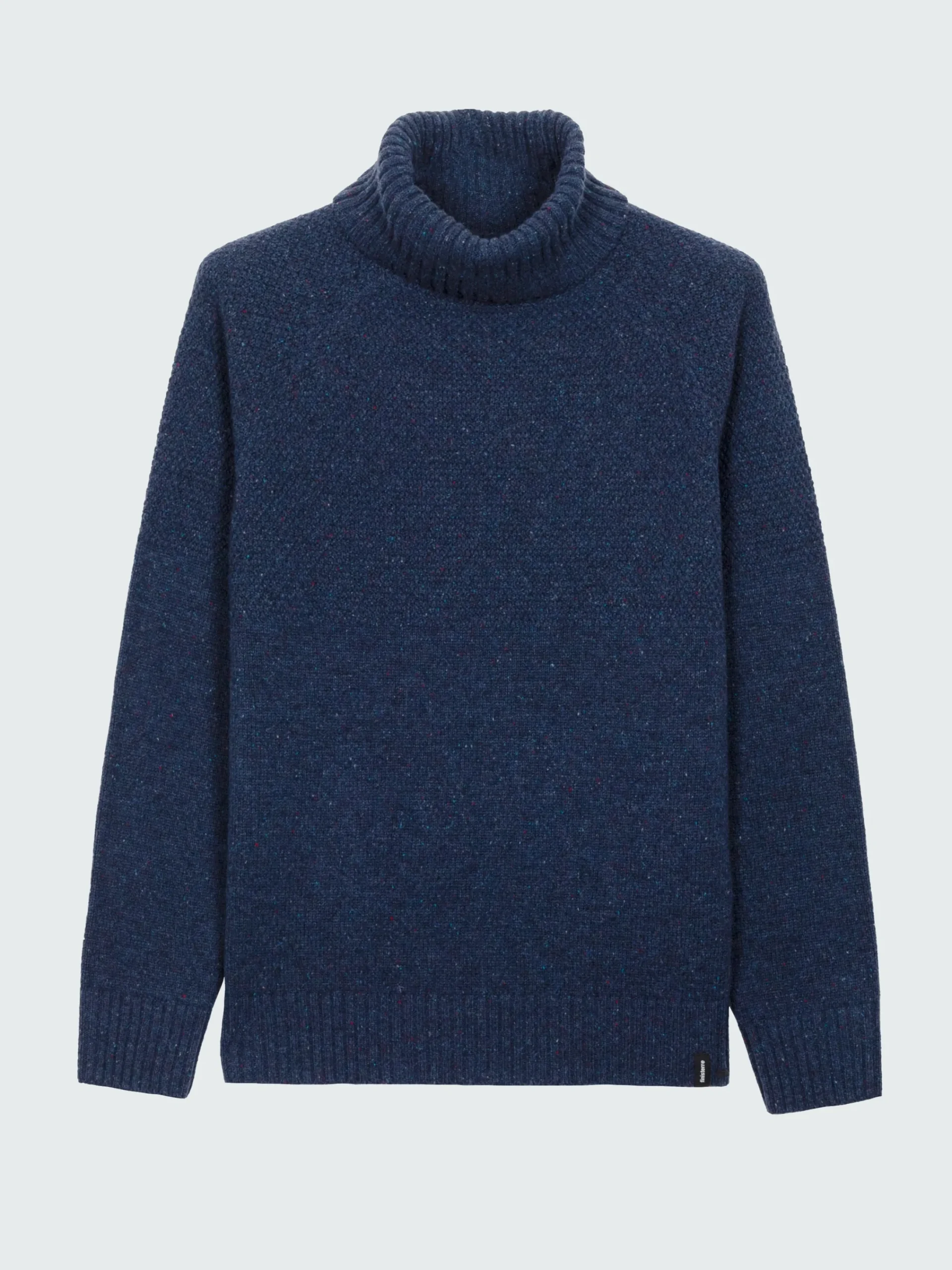 Hot Finisterre Men's Fishermans Roll Neck Knit Sweater Navy