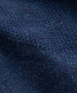 Hot Finisterre Men's Fishermans Roll Neck Knit Sweater Navy