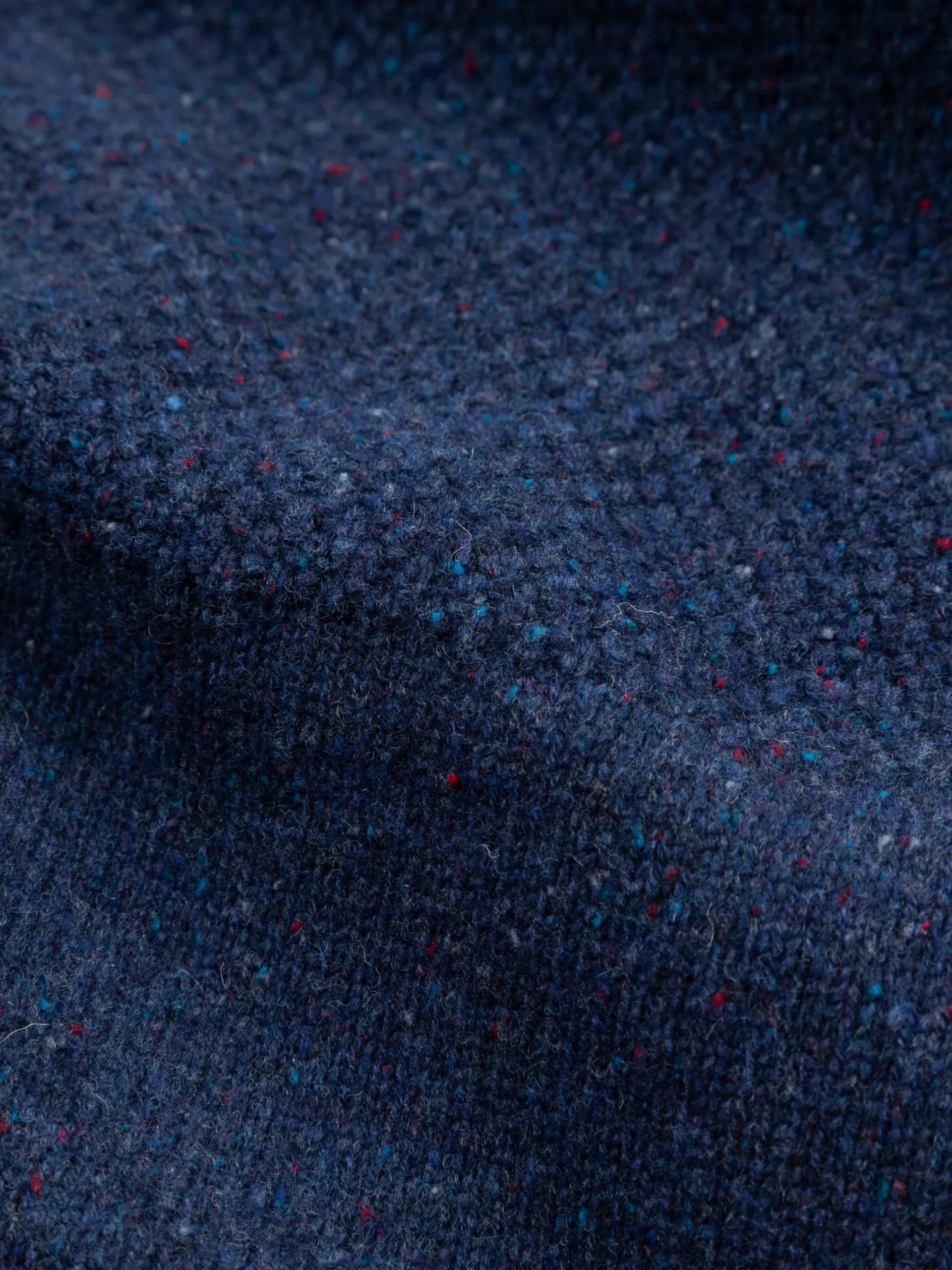 Hot Finisterre Men's Fishermans Roll Neck Knit Sweater Navy
