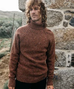 Cheap Finisterre Men's Furlong Roll Neck Sweater Spice