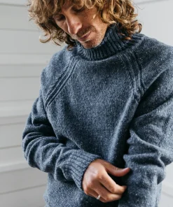Sale Finisterre Men's Furlong Roll Neck Sweater Indigo