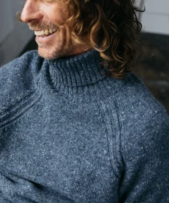 Sale Finisterre Men's Furlong Roll Neck Sweater Indigo