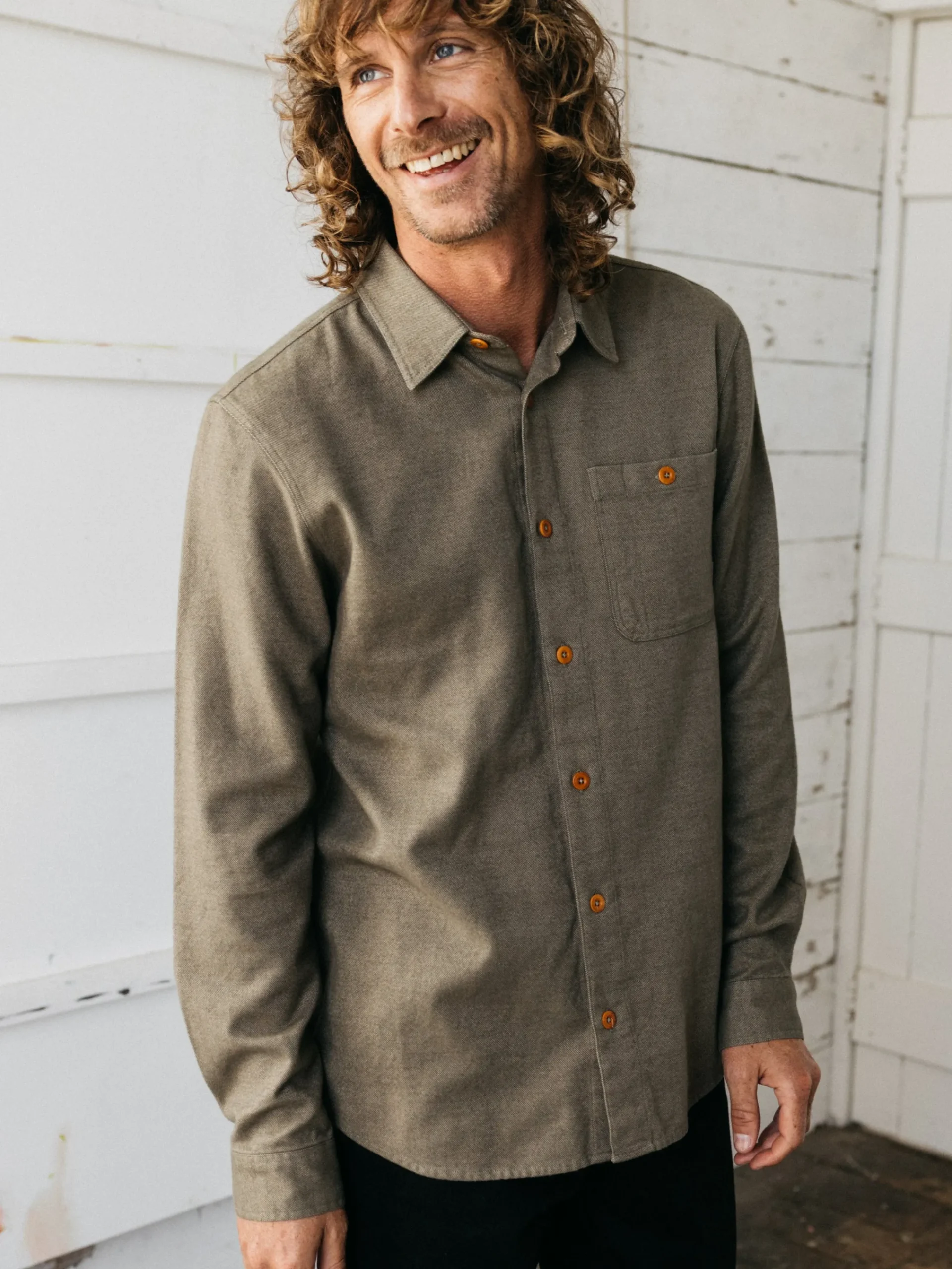 Cheap Finisterre Men's Gylly Shirt WillowGreen