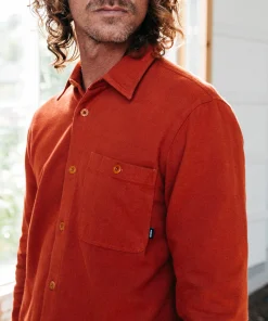 Hot Finisterre Men's Gylly Shirt DarkRosewood