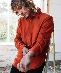 Hot Finisterre Men's Gylly Shirt DarkRosewood