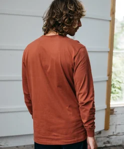 Sale Finisterre Men's Harlyn Logo Long Sleeve T-Shirt DarkRosewood