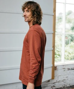 Sale Finisterre Men's Harlyn Logo Long Sleeve T-Shirt DarkRosewood