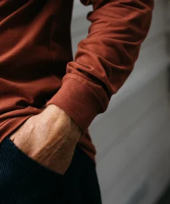 Sale Finisterre Men's Harlyn Logo Long Sleeve T-Shirt DarkRosewood