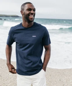 Hot Finisterre Men's Harlyn Logo T-Shirt Navy