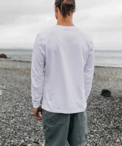 Discount Finisterre Men's Harlyn Long Sleeve T-Shirt White