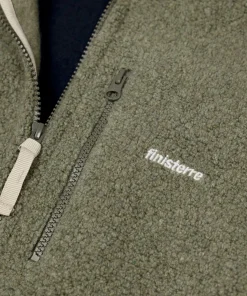 Shop Finisterre Men's Hegen 1/4 Zip Wool Fleece WillowGreen/Navy