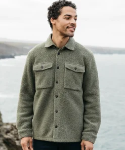 Store Finisterre Men's Hegen Fleece Shirt WillowGreen