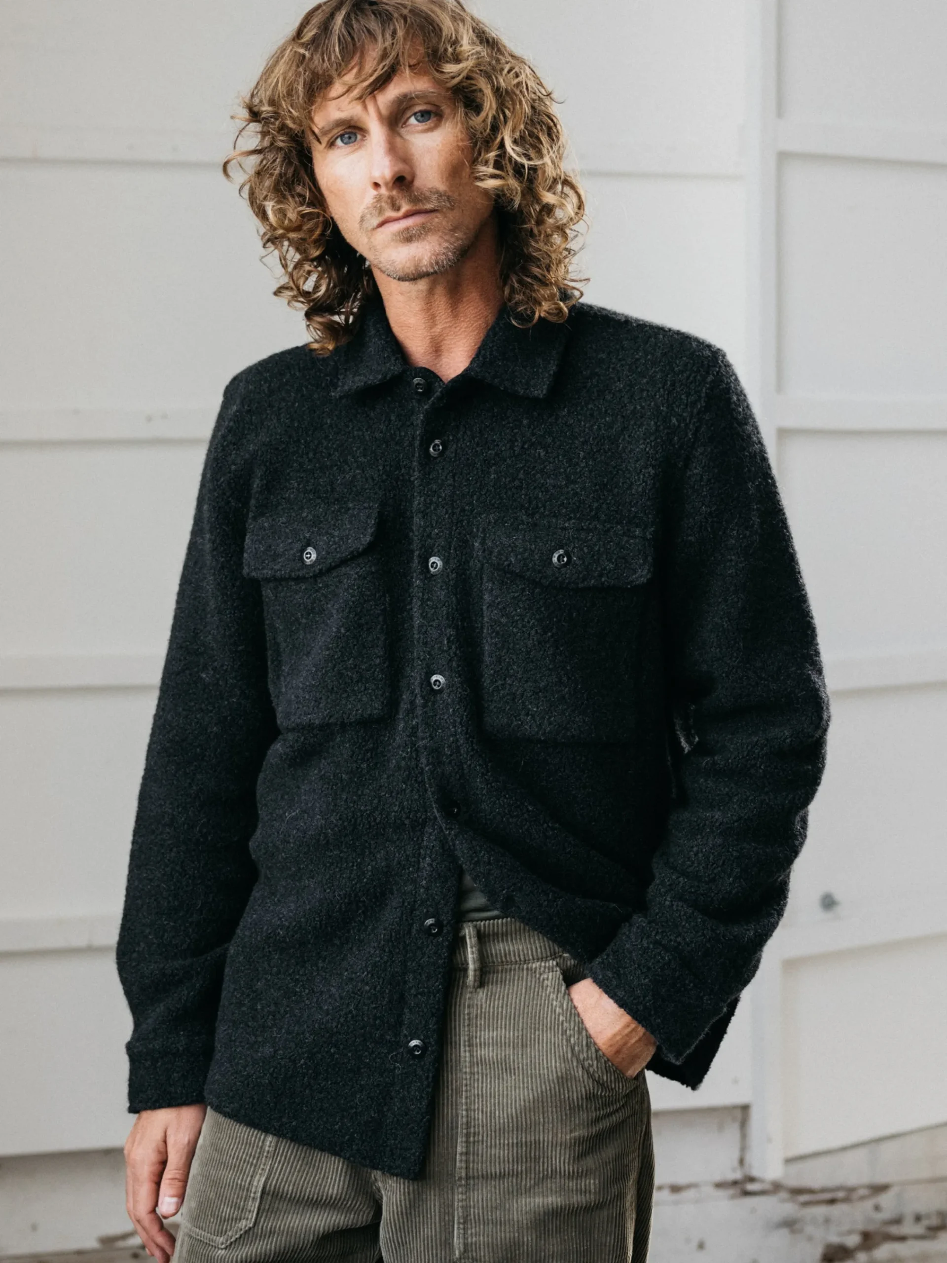 Outlet Finisterre Men's Hegen Fleece Shirt Raven