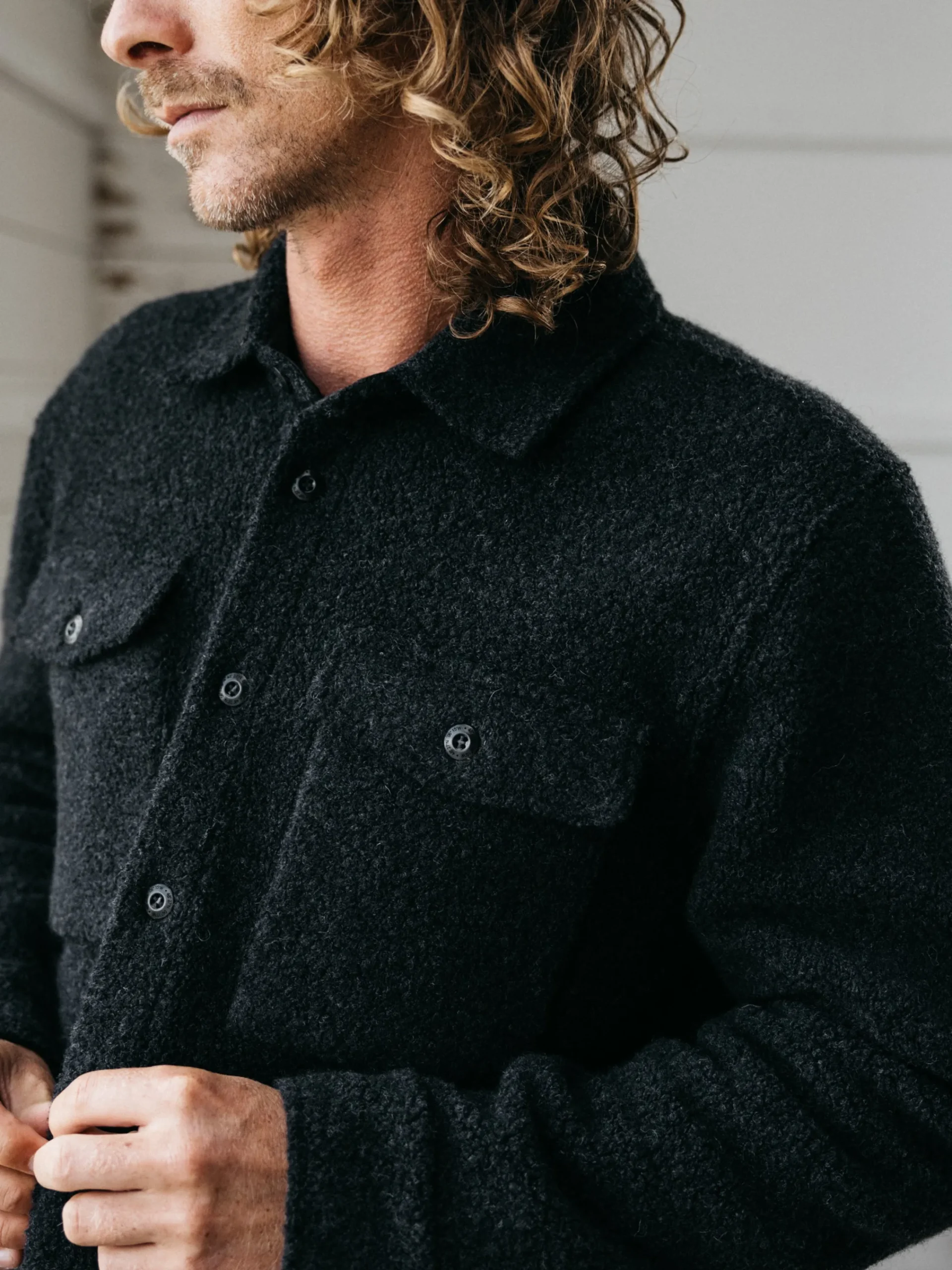 Outlet Finisterre Men's Hegen Fleece Shirt Raven