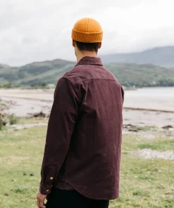 Cheap Finisterre Men's Jetty Cord Shirt BlackCherry