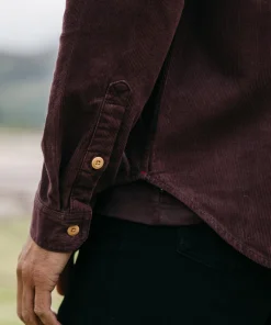 Cheap Finisterre Men's Jetty Cord Shirt BlackCherry