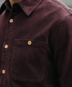 Cheap Finisterre Men's Jetty Cord Shirt BlackCherry
