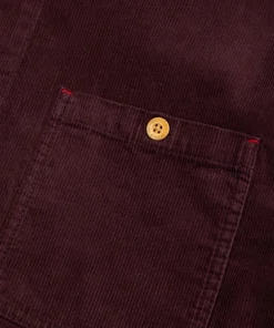 Cheap Finisterre Men's Jetty Cord Shirt BlackCherry