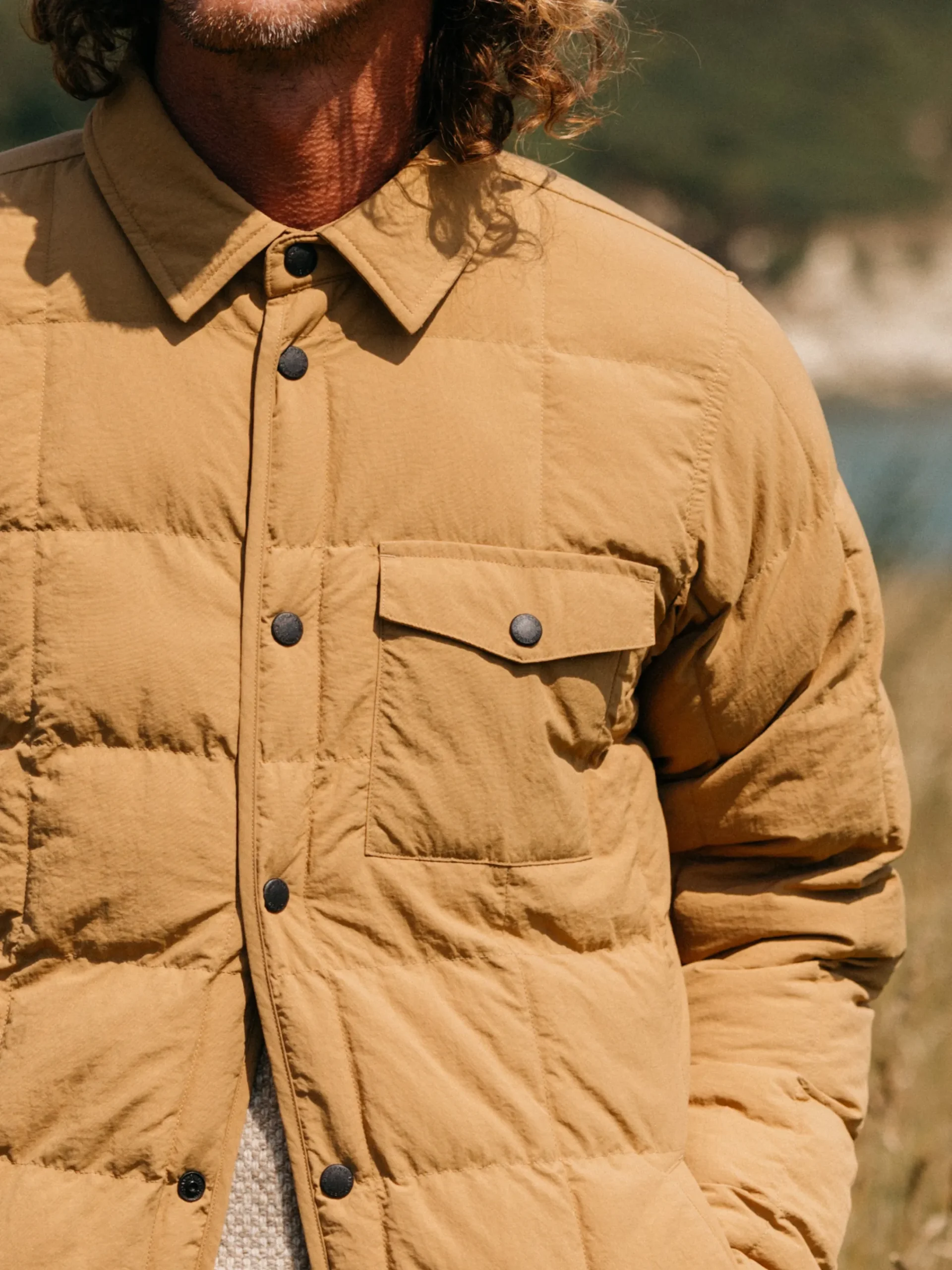 Best Finisterre Men's Lapwing Shirt Wheat