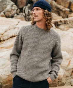 Outlet Finisterre Men's Mora Knit Sweater WildSage